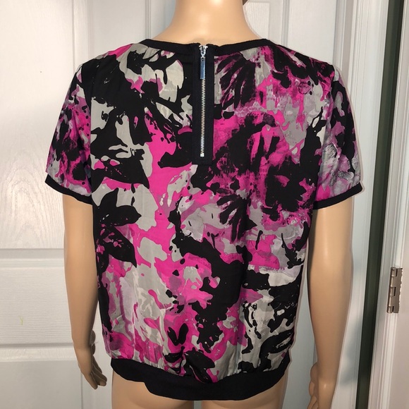 DKNY Black Print Top S - Picture 4 of 6